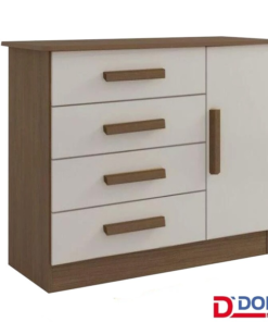 Cômoda Firenze Castanho/Off  4 Gavetas e Sapateira Larg. 1.10m - D Doro