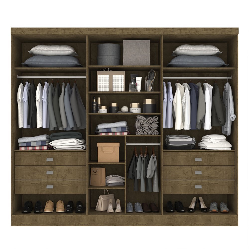 Guarda-Roupa Casal Da Vinci Plus 6 portas 6 Gavetas Ypê MDF Larg. 2.75m D Doro - Imagem 2
