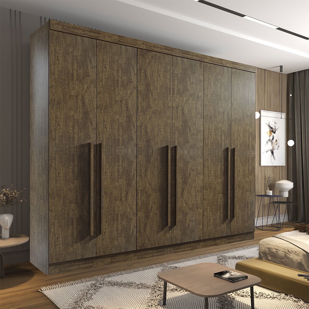 Guarda-Roupa Casal Da Vinci Plus 6 portas 6 Gavetas Ypê MDF Larg. 2.75m D Doro