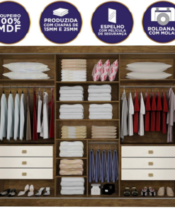 Alternative view of Guarda-Roupa Casal Los Angeles c/Espelho Branco MDF Larg. 2.73m D Doro