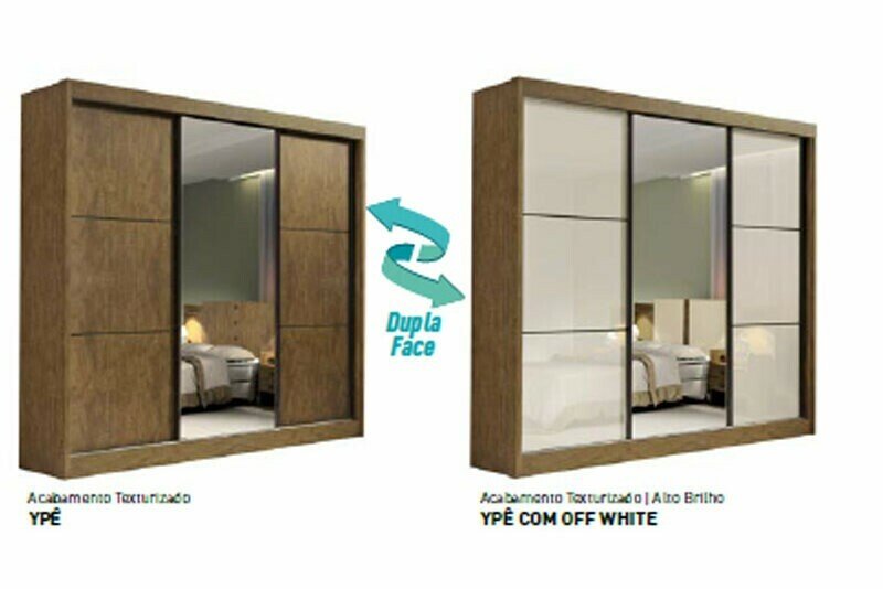 Guarda-Roupa Casal New Dallas Ypê/Off White MDF D Doro - Imagem 3