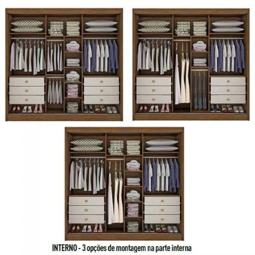 Guarda-Roupa Casal New Dallas Branco MDF D Doro - Imagem 2