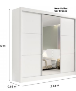 Guarda-Roupa Casal New Dallas Branco MDF D Doro - Imagem 3