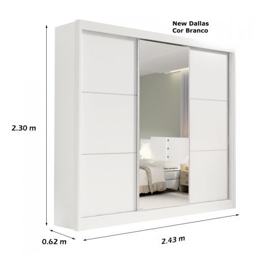 Guarda-Roupa Casal New Dallas Branco MDF D Doro - Imagem 3