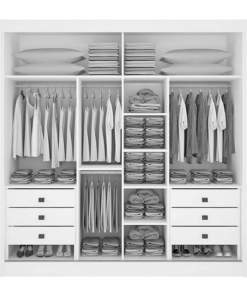 Alternative view of Guarda-Roupa Casal 2 Portas Titanium c/1Espelho MDF Branco Larg. 2.20m D Doro