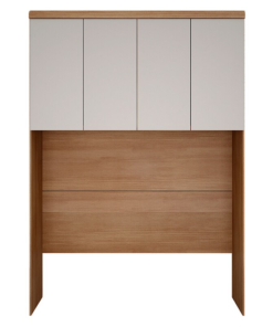 Modulado Aéreo Rizon Cumaru/Fendi Fosco 4 Portas 2 Prateleiras 100% MDF Larg. 1.67m - Novo Horizonte