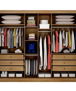 Roupeiro Sollo Plus Ripado 3D Cumaru 3 Pts 6 Gav. C/1Espelho 100% MDF Larg. 2.73m Novo Horizonte - Imagem 2
