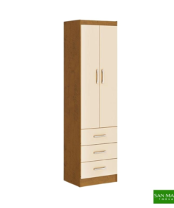 Roupeiro Texas Larg. 0.47m Noce TX/Pérola 2 Portas 3 Gavetas San Marino - Oferta