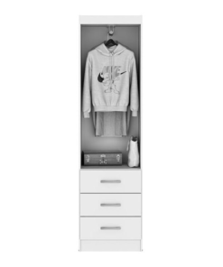 Roupeiro Texas Larg. 0.47m Branco 2 Portas 3 Gavetas San Marino - Oferta - Imagem 2