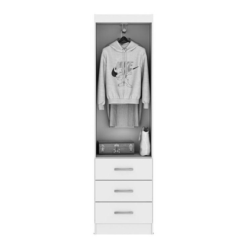 Roupeiro Texas Larg. 0.47m Branco 2 Portas 3 Gavetas San Marino - Oferta - Imagem 2