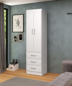 Roupeiro Texas Larg. 0.47m Branco 2 Portas 3 Gavetas San Marino - Oferta - Imagem 3