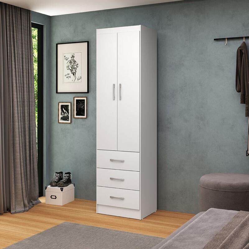 Roupeiro Texas Larg. 0.47m Branco 2 Portas 3 Gavetas San Marino - Oferta - Imagem 3