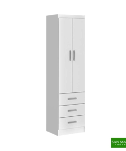 Roupeiro Texas Larg. 0.47m Branco 2 Portas 3 Gavetas San Marino - Oferta