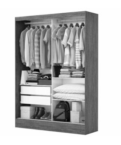 Guarda-Roupa Solteiro Santiago Plus Com Espelho 2 Portas Larg. 1.31m Cinamomo Carioca Móveis - Imagem 2
