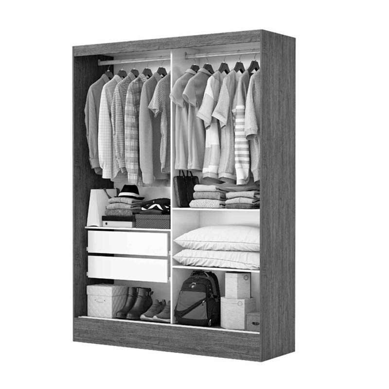 Guarda-Roupa Solteiro Santiago Plus Com Espelho 2 Portas Larg. 1.31m Cinamomo Carioca Móveis - Imagem 2
