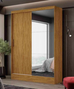 Guarda-Roupa Solteiro Santiago Plus Com Espelho  2 Portas Larg. 1.31m Cinamomo Carioca Móveis