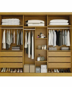 Roupeiro Casal Siena Nature/Off 6 Portas 6 Gavetas Ripado 100% MDF Larg. 2.70m - Bianchi - Imagem 2