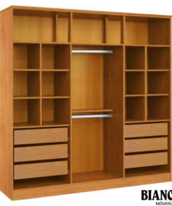 Guarda-roupa Casal Bianca 6 Portas Larg. 2.30m 100% MDF Nature/Off - Bianchi - Imagem 2