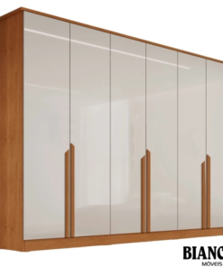 Guarda-roupa Casal Bianca 6 Portas Larg. 2.30m 100% MDF Nature/Off - Bianchi