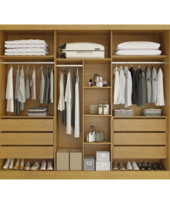 Alternative view of Guarda-roupa Casal Alvorada 6 Portas larg. 2.70m 100% MDF Nature/Off - Bianchi