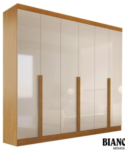 Guarda-roupa Casal Alvorada 6 Portas larg. 2.70m 100% MDF Nature/Off - Bianchi