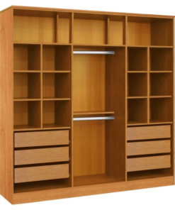 Alternative view of Guarda-roupa Casal Bianca 6 Portas Larg. 2.30m 100% MDF Nature - Bianchi