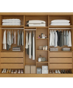 Roupeiro Casal Genova Nature/Off 6 Portas 6 Gavetas 100% MDF Larg. 2.70m - Bianchi - Imagem 2