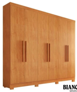 Guarda-Roupa Casal Sergipe Larg. 1.80m 6 Portas Nature 100% MDF C/Pés - Bianchi