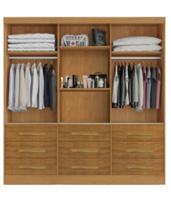 Alternative view of Guarda-Roupa Casal Athenas C/Espelho 3 Portas 9 Gavetas Nature Larg. 1.80m  100% MDF Bianchi