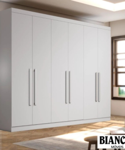 Alternative view of Roupeiro Casal Genova Branco 6 Portas 6 Gavetas 100% MDF Larg. 2.70m - Bianchi