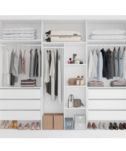 Roupeiro Casal Genova Branco 6 Portas 6 Gavetas 100% MDF Larg. 2.70m - Bianchi