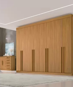 Roupeiro Casal Daymond Cinamomo 8 Portas 8 Gavetas 100% MDF Larg. 2.75m - D Doro