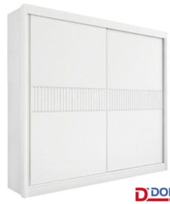 Guarda-roupa Casal Cancun Branco 2 Portas 6 Gavetas Detalhe Ripado 100% MDF Larg. 2.20m - D Doro