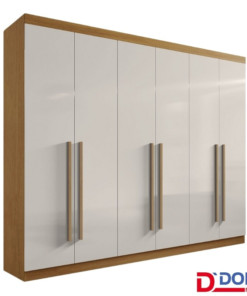 Guarda-roupa Casal Da Vinci Plus Cinamomo/Off 6 Portas 6 Gavetas 100% MDF Larg. 2.75m - D Doro
