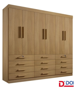 Guarda-Roupa Casal Mônaco 6 Portas 12 Gavetas Cinamomo Larg. 2.40m D Doro