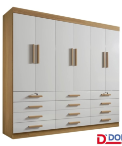 Guarda-roupa Casal Mônaco Cinamomo/Off 6 Portas 12 Gavetas Larg. 2.40m - D Doro