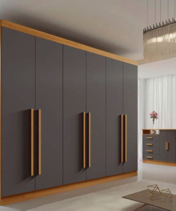 Guarda-Roupa Casal Da Vinci Plus 6 portas 6 Gavetas Cinamomo/Grafite MDF Larg. 2.75m D Doro