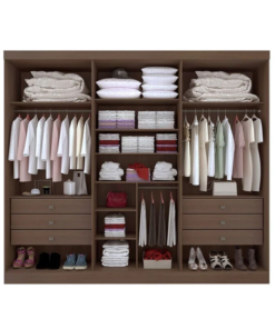 Guarda-roupa Casal Da Vinci Plus Castanho/Off 6 Portas 6 Gavetas 100% MDF Larg. 2.75m - D Doro - Imagem 3