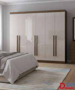 Guarda-roupa Casal Da Vinci Plus Castanho/Off 6 Portas 6 Gavetas 100% MDF Larg. 2.75m - D Doro