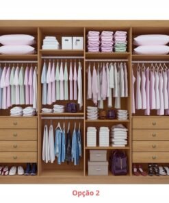 Roupeiro Casal Daymond Castanho 8 Portas 8 Gavetas 100% MDF Larg. 2.75m - D Doro - Imagem 3