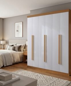 Roupeiro Monte Carlo Cinamomo/Off 6 Portas e 6 Gavetas 100% MDF Larg. 2.32m - D Doro