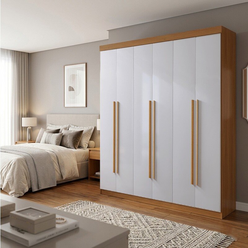 Roupeiro Monte Carlo Cinamomo/Off 6 Portas e 6 Gavetas 100% MDF Larg. 2.32m - D Doro