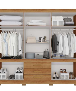Alternative view of Guarda-Roupa Casal Parma Premium C/Espelho Larg. 2.06m Cinamomo Com Pés Sallêto