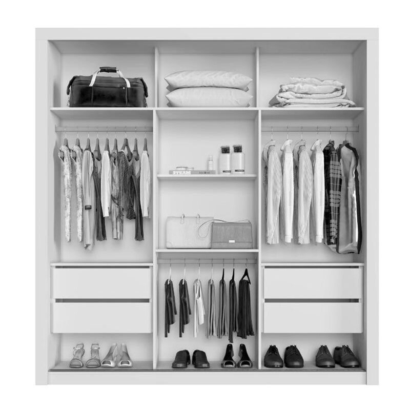 Guarda-Roupa Casal 3 Portas New Panamá c/Espelho Tóquio Cinamomo Larg. 1.85m Sallêto - Imagem 2