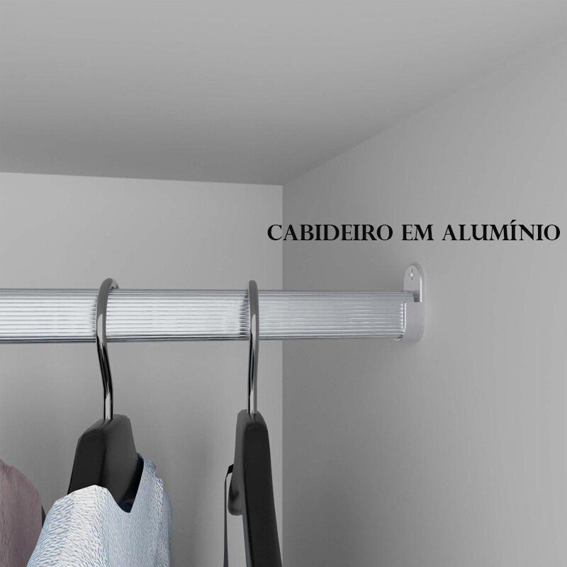Guarda-roupa Casal Dinamarca Cinamomo/Off C/Espelho 6 Portas 9 Gavetas C/pés Larg. 1.84m - Sallêto - Imagem 3