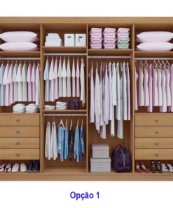 Alternative view of Guarda-roupa Casal Daymond Cinamomo/Off 8 Portas 8 Gavetas Detalhe Ripado 100% MDF Larg. 2.75m - D' Doro