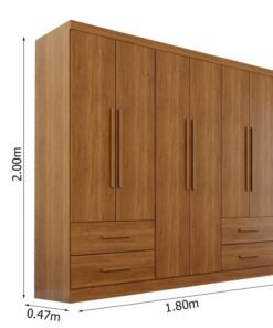Guarda-roupa Texas Premium Cinamomo 6 Portas 4 gavetas Larg. 1.80m - Sallêto - Imagem 3