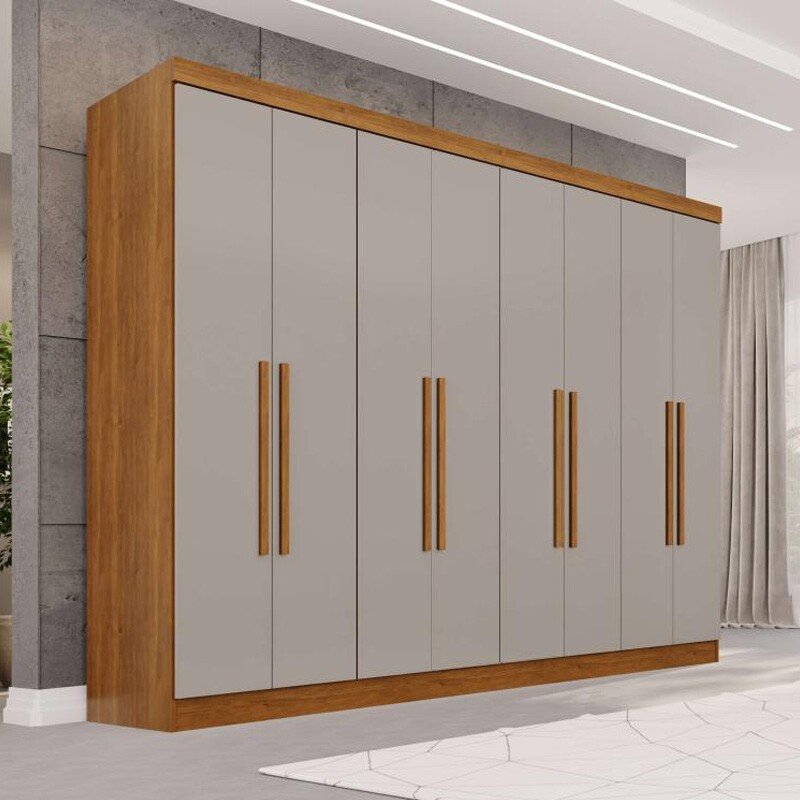 Guarda-roupa Recife Cinamomo/Off 8 Portas 4 Gavetas Larg. 2.41m - Sallêto