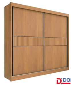 Guarda-roupa Casal Cancun Cinamomo/Off 2 Portas 6 Gavetas Detalhe Ripado 100% MDF Larg. 2.20m - D Doro - Imagem 2