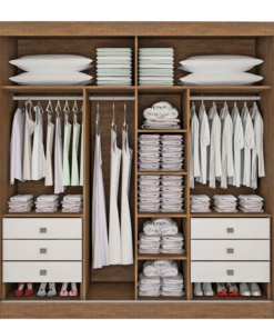 Alternative view of Guarda-Roupa Casal 2 Portas Titanium Ripado MDF Ypê/Off White Larg. 2.20m D Doro